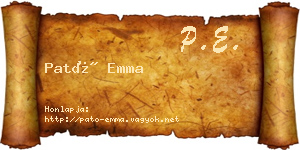 Pató Emma névjegykártya
